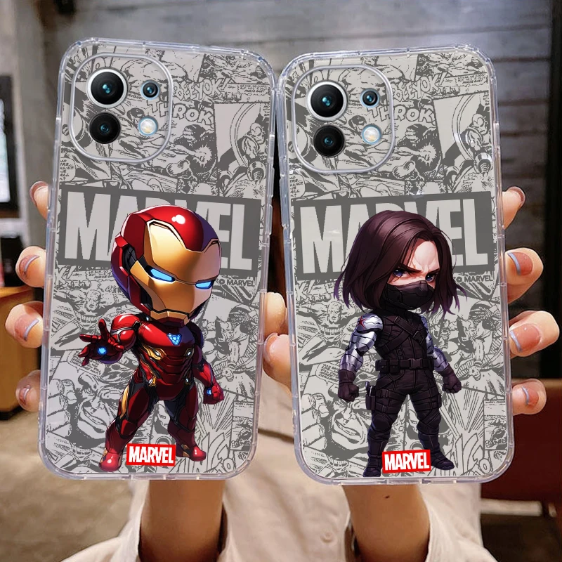 Marvel Bucky Barnes Iron Man For Xiaomi Mi 13 12 12s 11 11T 10T 10S 10 Ultra Pro Lite Phone Case Liquid Silicone Back Carcasa