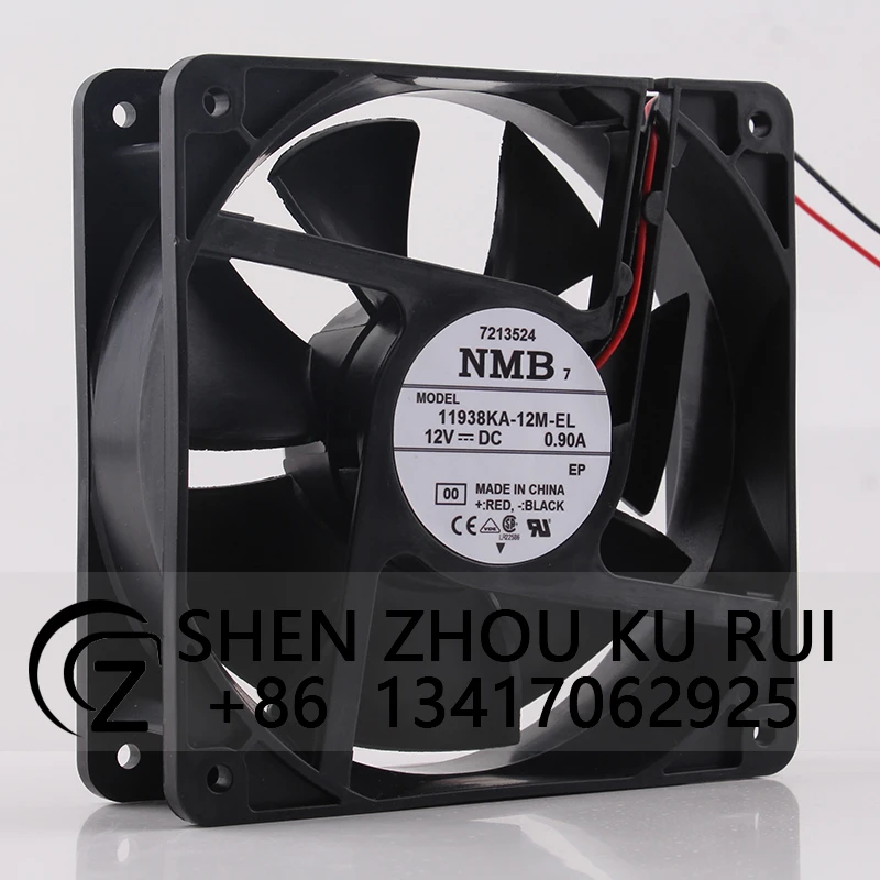 Case Fan Dual Ball Bearing for NMB 11938KA-12M-EL 120X120X38MM 12038 12V 0.90A 12CM Large Airflow Inverter Cooling Fan