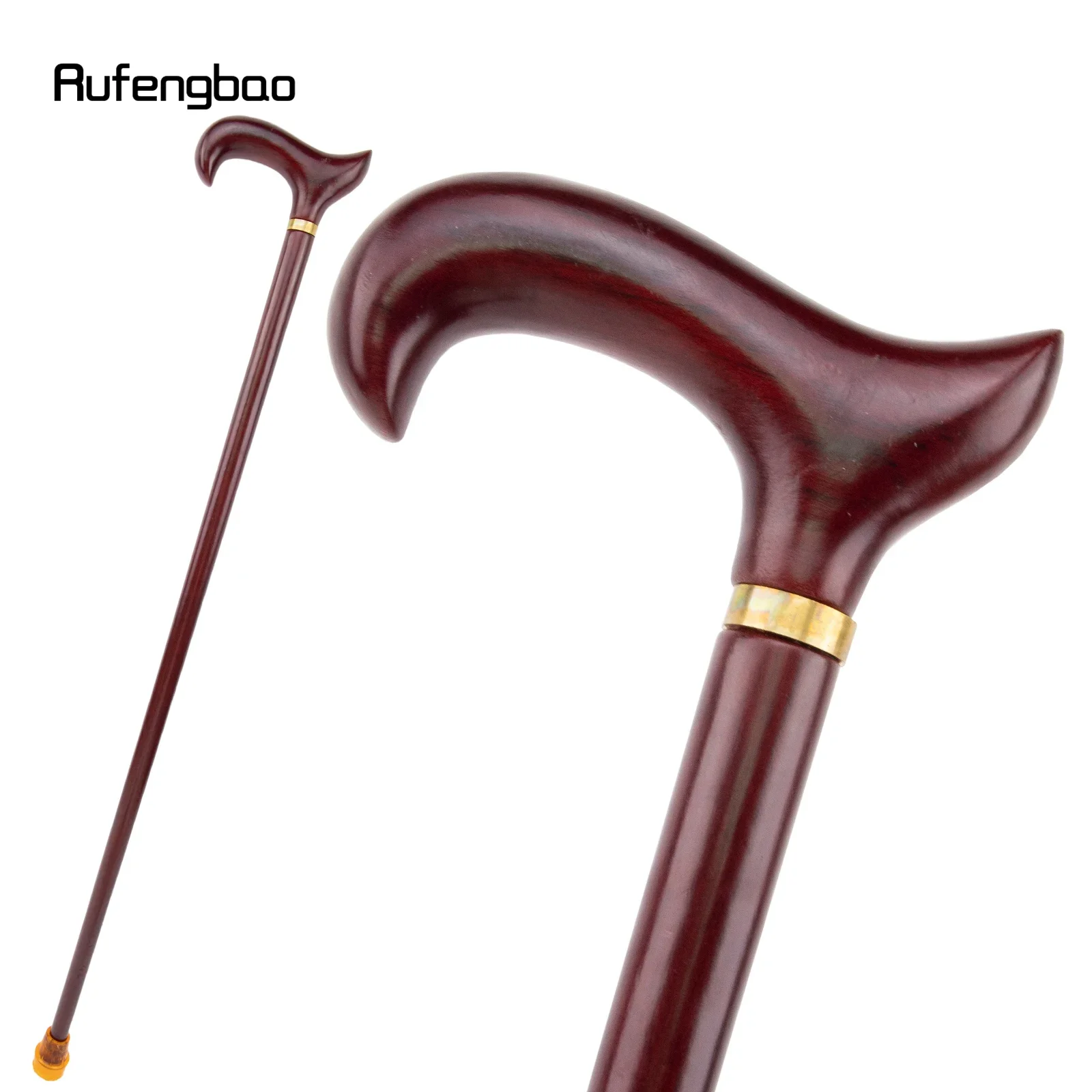 

Red Wooden Single Joint Fashion Walking Stick Decorative Cospaly Party Walking Cane Halloween Mace Crutch Wand Crosier 94cm