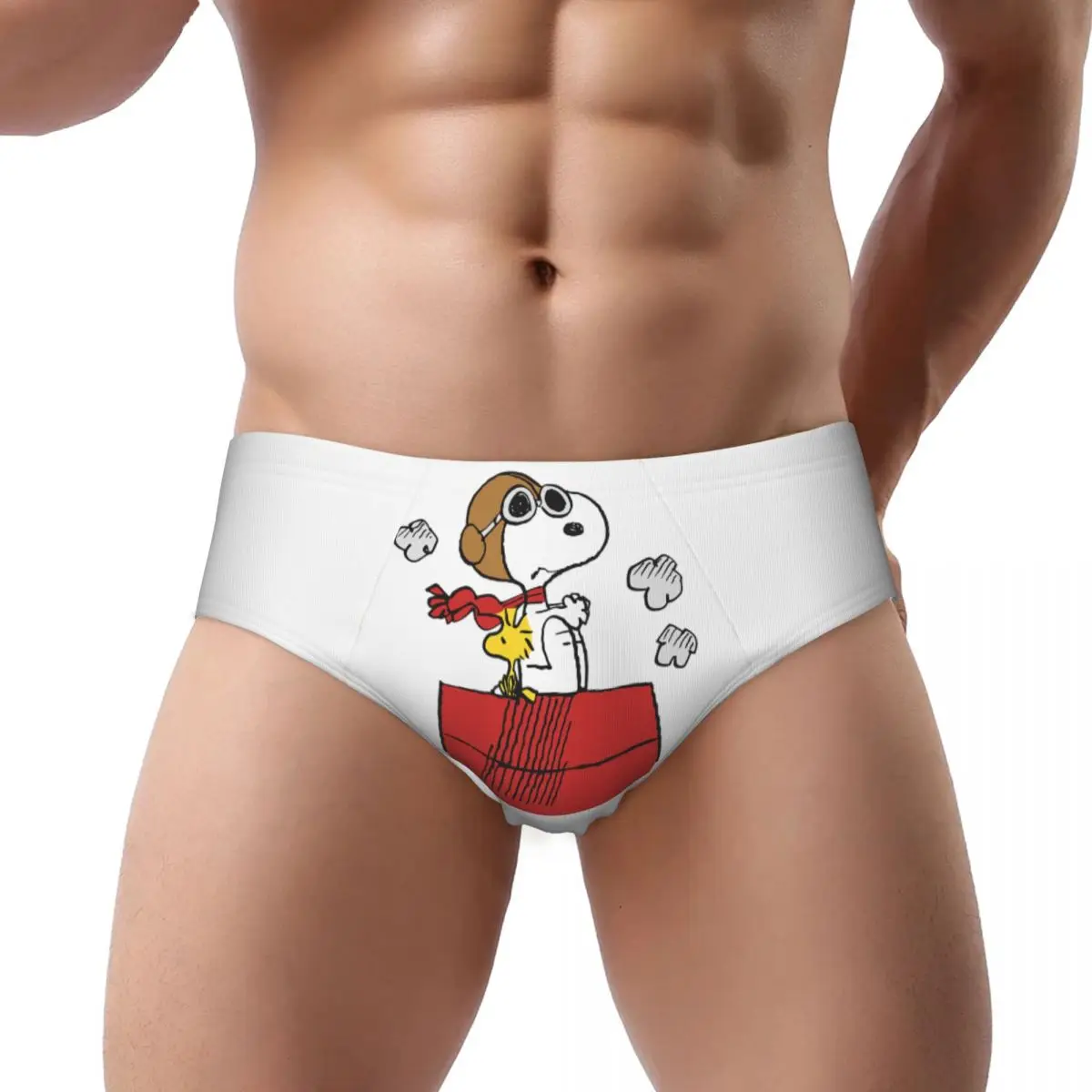 Custom Men's Snoopy Woodstock Men Panties Comfort Cartoon Briefs Underwear