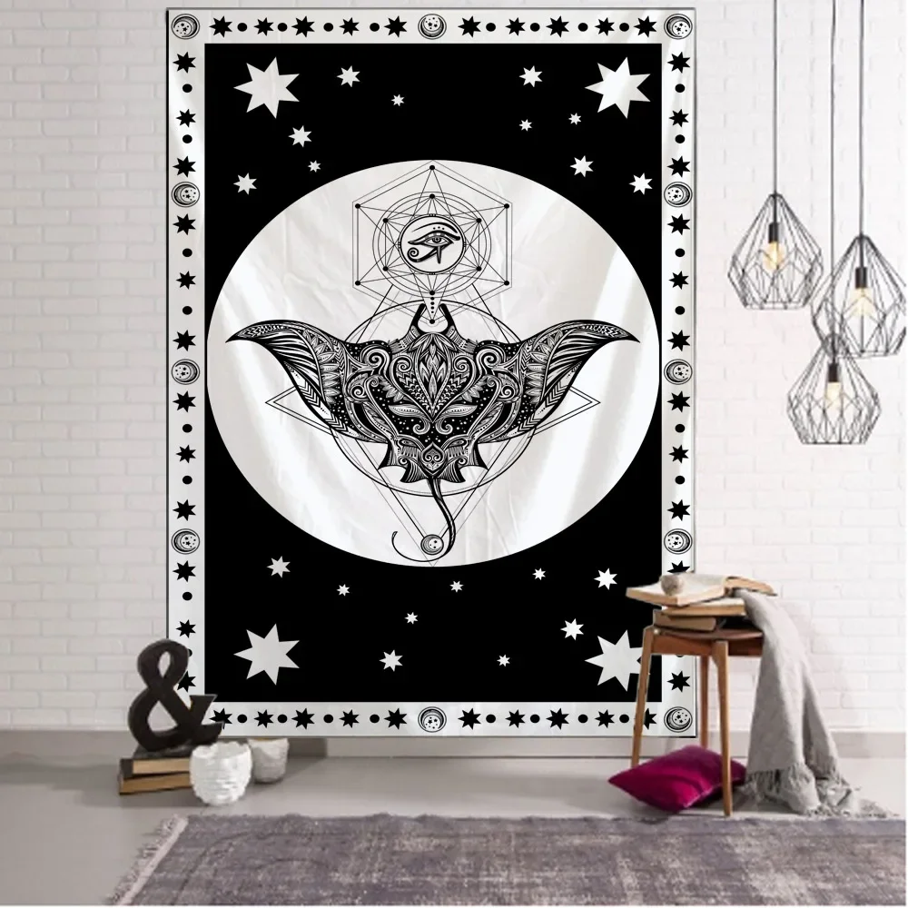 Tarot card printing tapestry divination witchcraft hippie wall hanging cloth home decoration sun and moon home art decoration