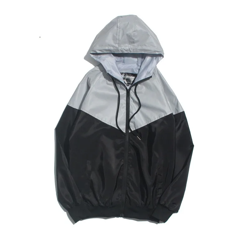 سترة متوهجة داكنة مقاومة للرياح للجنسين معطف عاكس للخريف ملابس رياضية خارجية للزوجين ملابس يابانية خفيفة الوزن للدراجات النارية