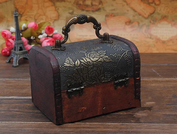 

Wood Jewelry Box Wedding Ring Box Earring Rings Organizer Box Gift Package Case Portable Jewelry Organizer NA 004