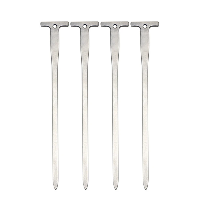 652D 4Pcs Long Tent Peg Stainless Steel Tent Stakes Peg Firm Tent Hook Ground Anchors Outdoor Canopy Stake Camping Accessory