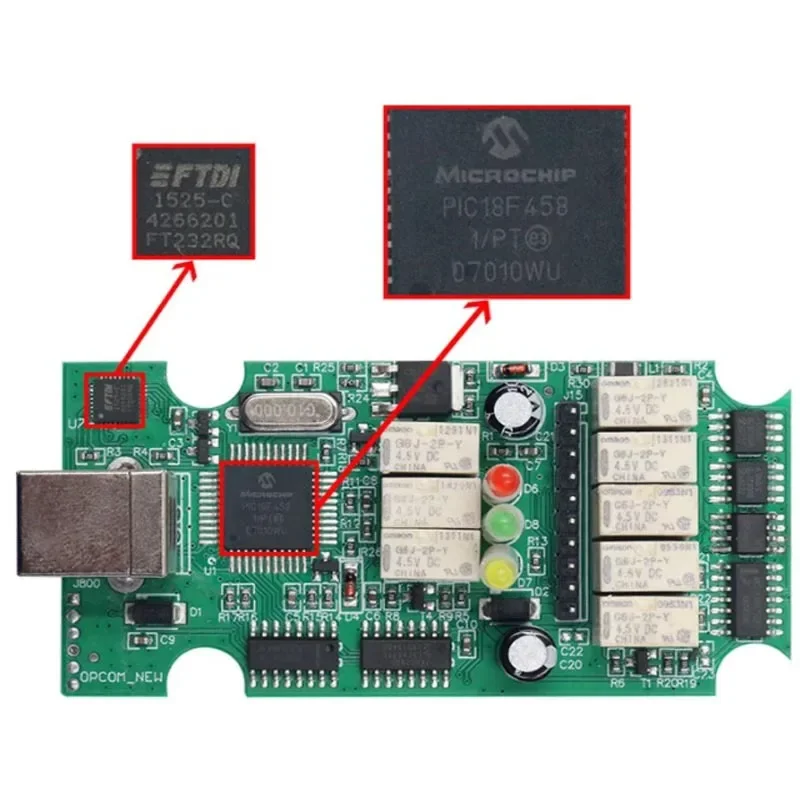 OPCOM 2021 200603a OP-COM V1.95 OPEL Diagnostic Instrument FT232RQ PIC18F458