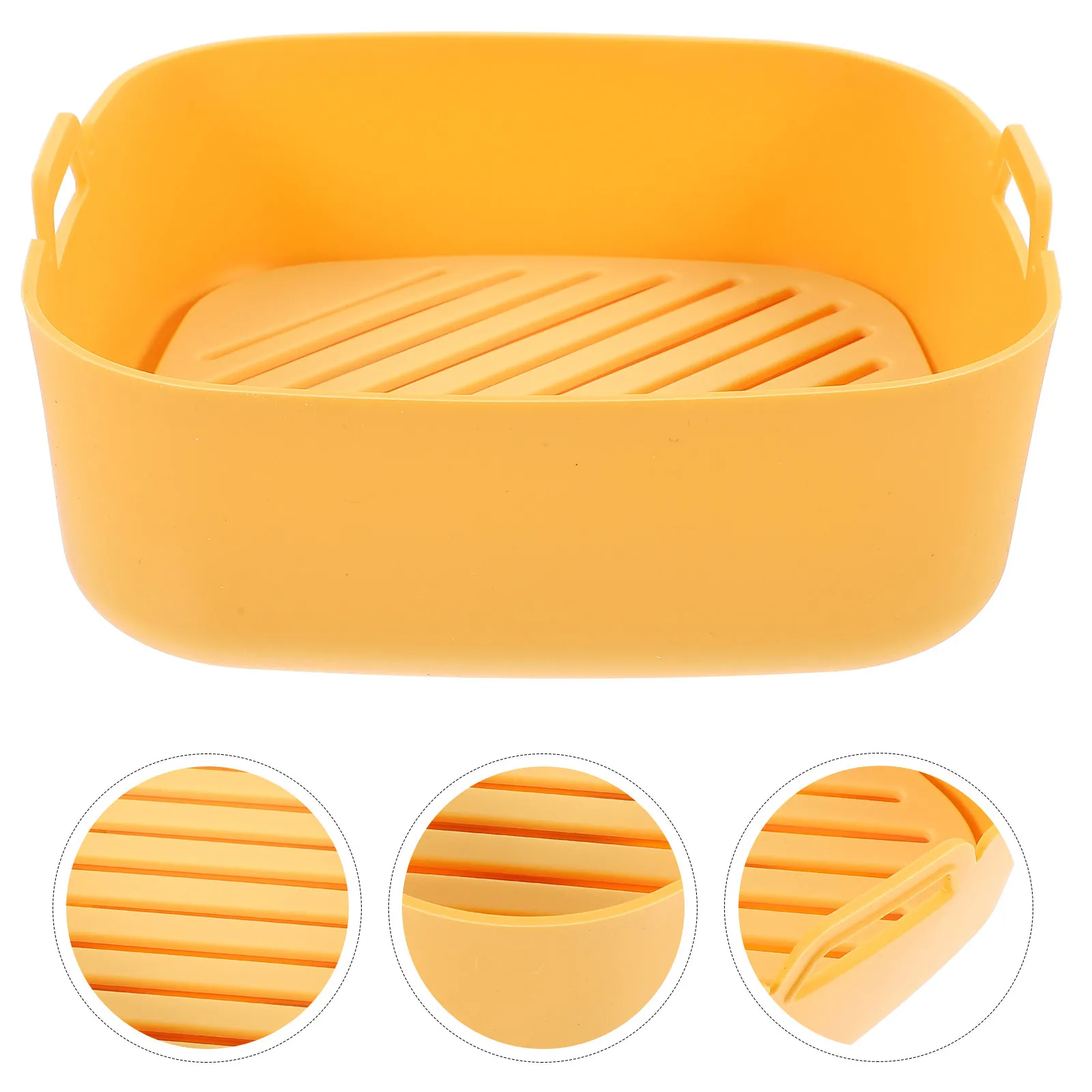 

Силиконовый вкладыш для аэрофритюрницы с ручкой, термостойкая подложка для выпечки овощей, мяса, десертов, сменная форма для аэрофритюрницы