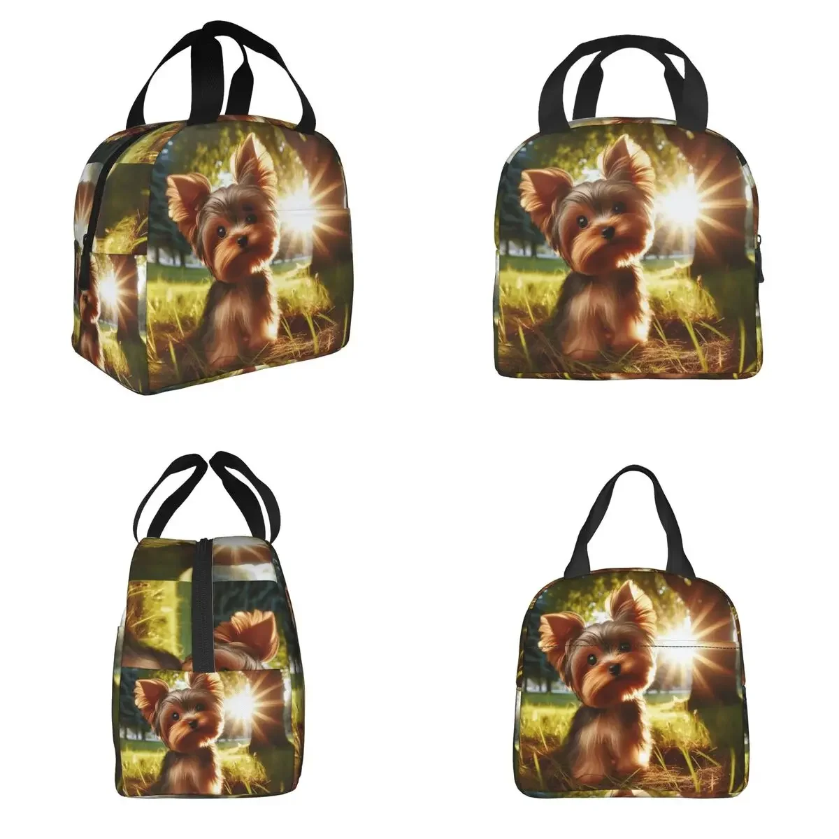 Yorkshire Terrier Dog Yorkie Lover Insulated Lunch Bag for Women Children Portable Food Boxes Thermal Lunch Box Tote
