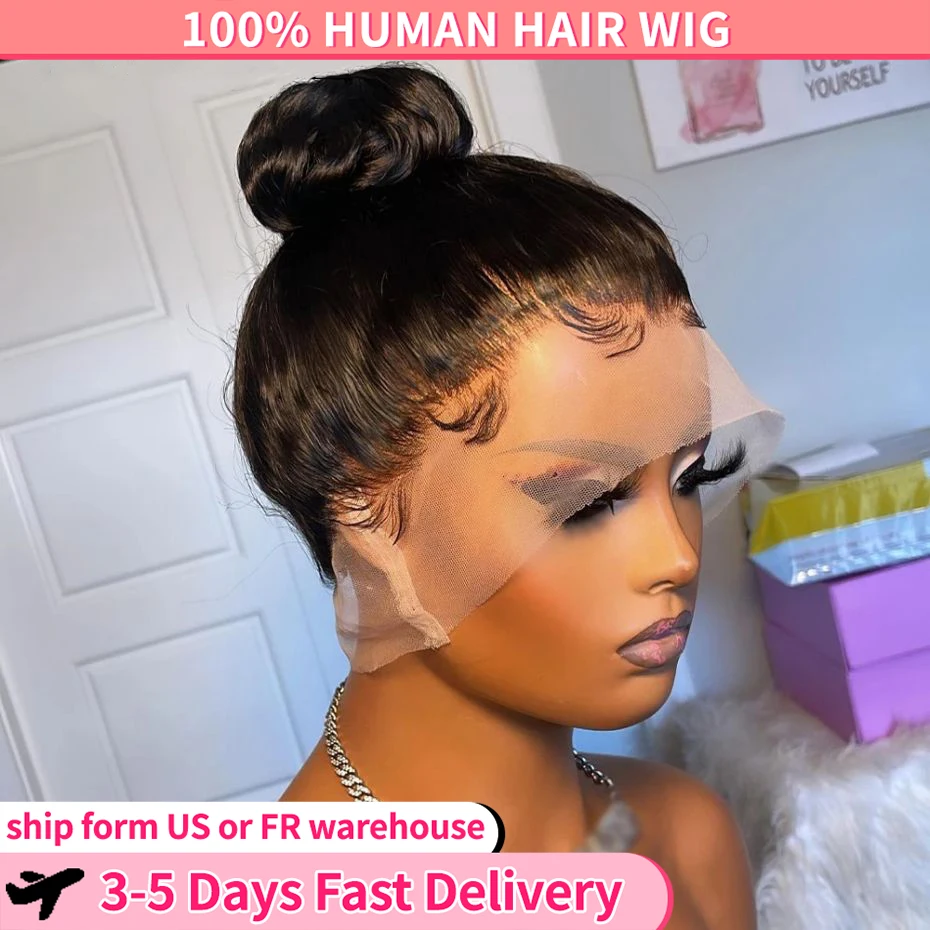 

360 Full Lace Front Wigs Human Hair Straight Pre Plucked 180% 13x6 13x4 HD Lace Frontal Hair Wig Brazilian Remy Hair For Women