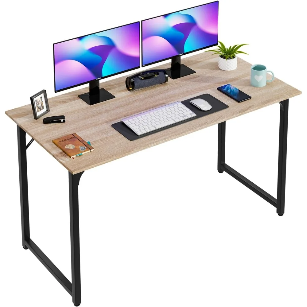 

47 Inch Adjustable Office Desk with Metal Frame, Water-Resistant Surface for Home Study or Gaming
