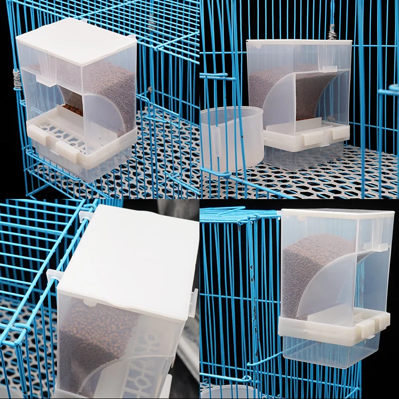 1PC Automatic Parrot Feeder Anti-Spill Transparent Bird Food Box Clear Feeding Device for Parrots Durable Bird Feeding Box - Image 3