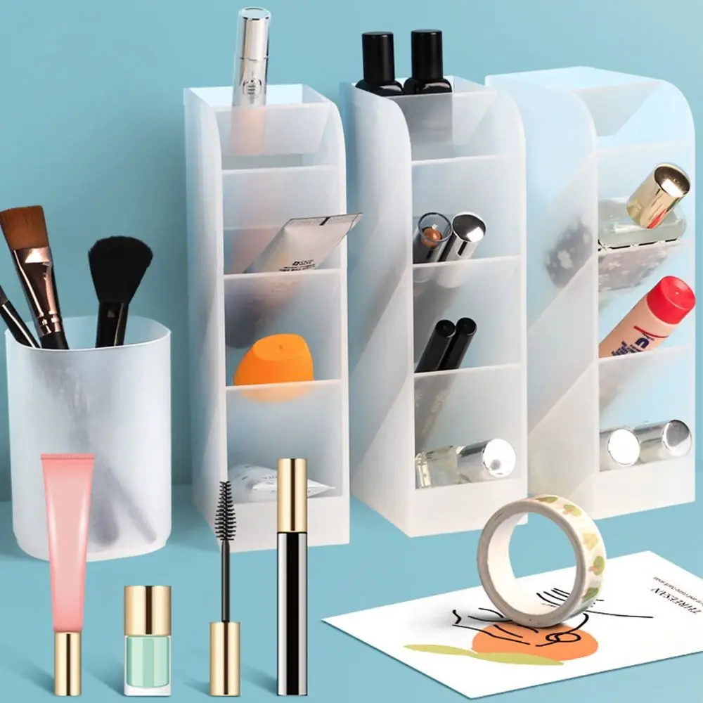 Multi-size Plastic Pen Holder Large Capacity Oblique Insertion Type Pen Container Desktop Organizer Pen Bucket Home Office view 2