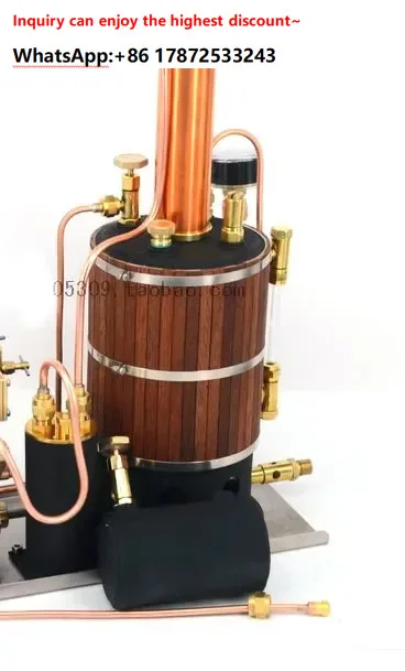 Double cylinder reciprocating steam turbine power unit single vertical horizontal boiler view 5
