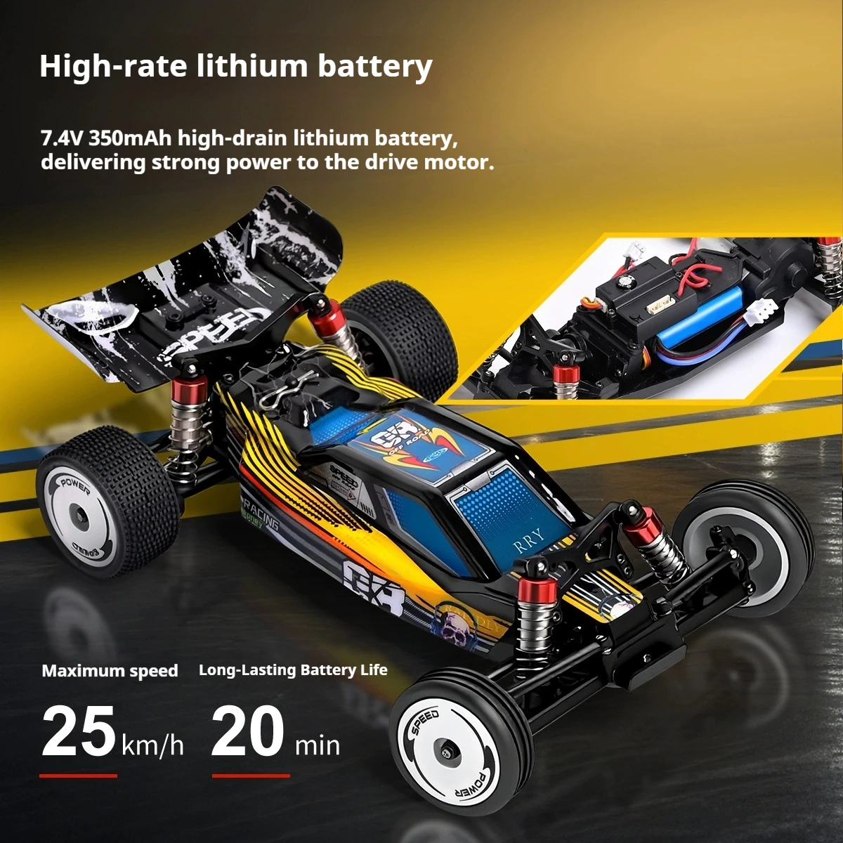 

New Weili Remote-Controlled High-Speed 1:24 Electric Two Wheel Drive Electric Competitive High-Speed Toy Car Rc Model