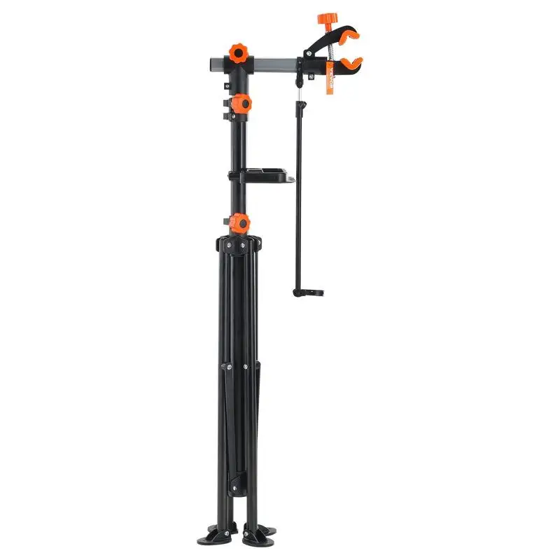 Image of Fahrradreparaturständer, Fahrrad-Montageständer, Reparaturständer für Fahrräder, Hochleistungs-Montageständer 36,3 kg, 1079,5–1900 mm höhenverstellbarer Fahrradständer mit vier Beinen, schwarz