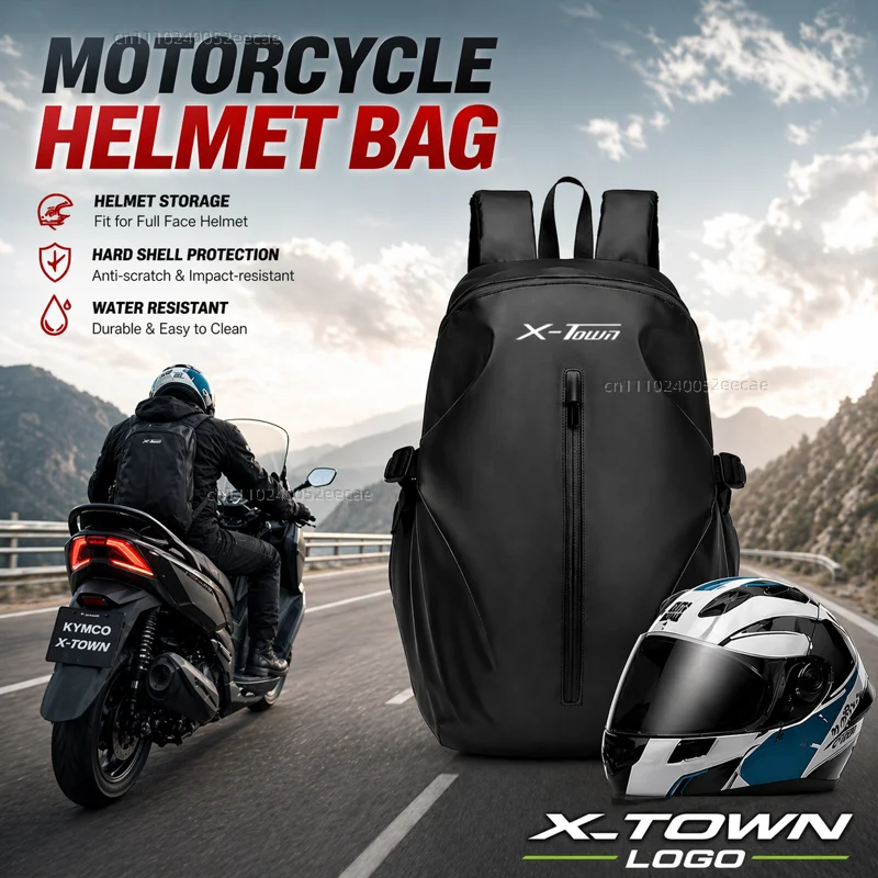 

Knight Backpack Motorcycle Helmet Bag Travel Equipment Waterproof Large Capacity Riding Gear For KYMCO X-TOWN125i X-TOWN300i