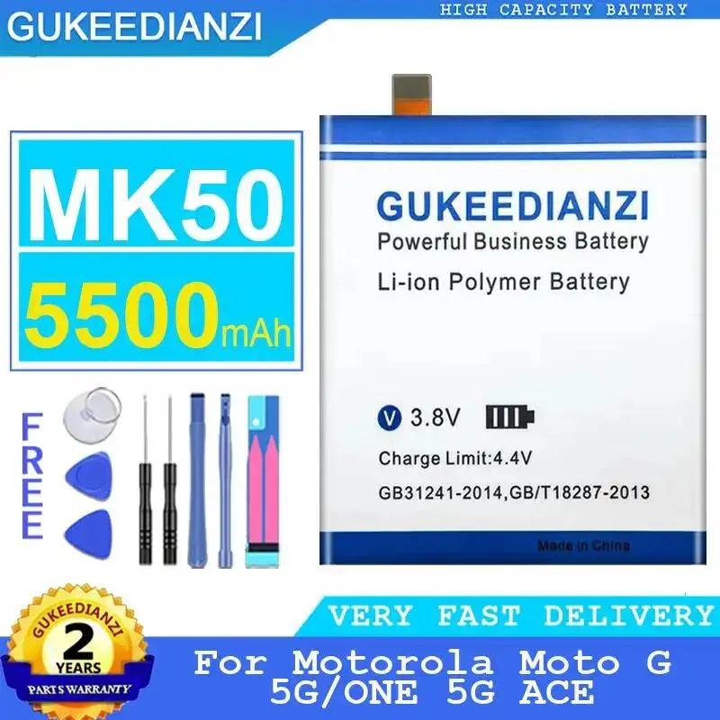 

Аккумулятор для мобильного телефона с отличной работой при низких температурах MK50 5500 мАч для Motorola Moto G 5G, One 5G, Ace