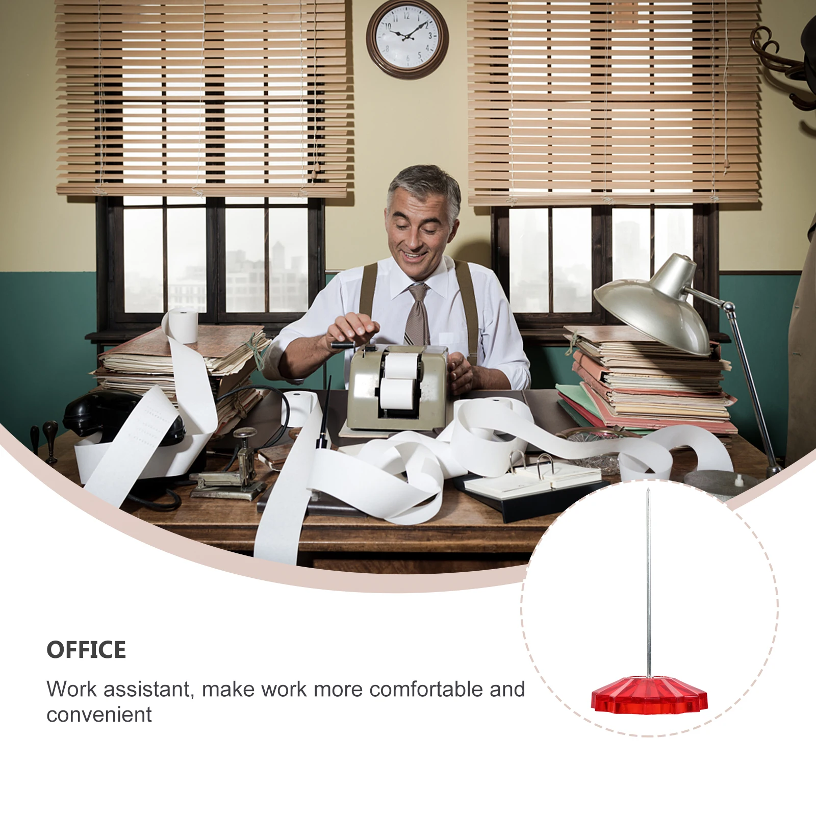 

2 Pcs Receipt Holder Organizer Document Insertion Spike Folder Plastic Paper for Desk Office