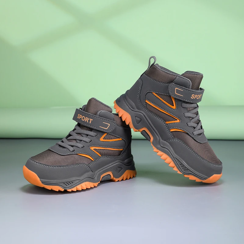 حذاء رياضي كاجوال للأطفال يسمح بمرور الهواء للشتاء مريح وناعم للأولاد بخطاف وحلقة غير قابل للانزلاق للمشي لمسافات طويلة وتسلق الجبال أحذية رياضية