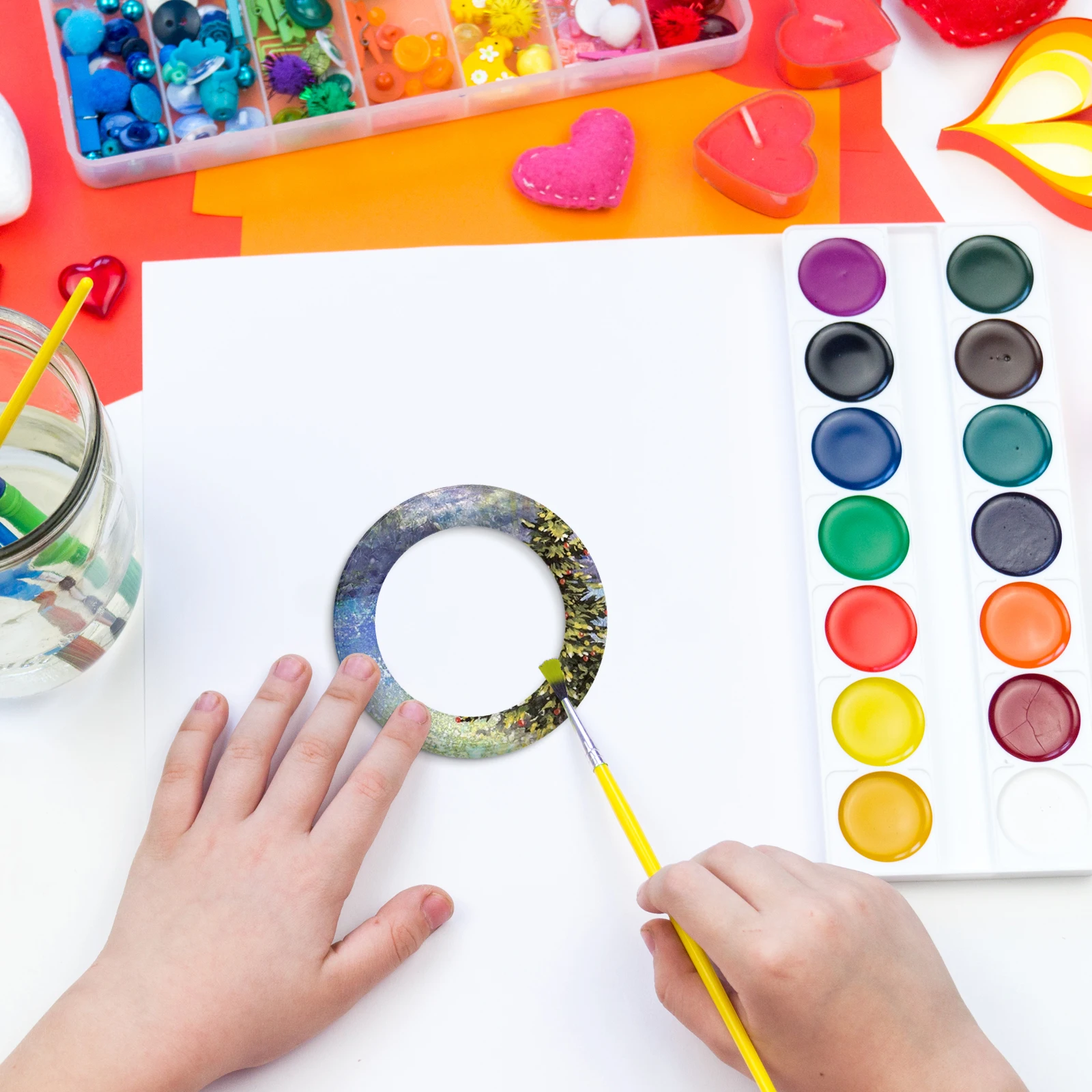 

30Pcs Foam Wreath Ring White Round DIY Craft Base for Party Wedding Centerpiece Handmade Garland Art Painting Material