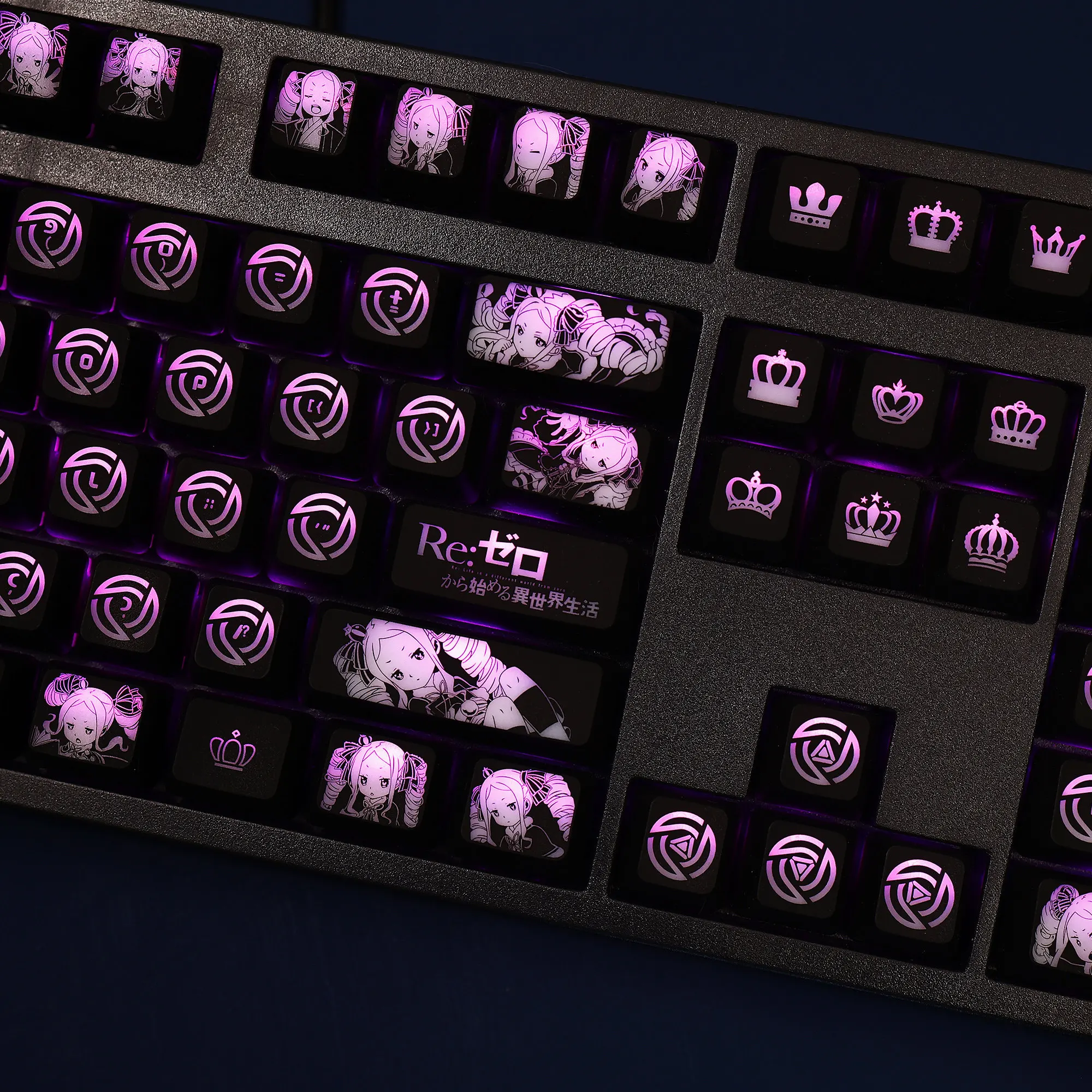 104 Keys/Set Beatrice Re Zero Backlit SWS Keycaps PC Coating for Logitech G512 Razer BlackWidow Huntsman Corsair K70 K95 view 4