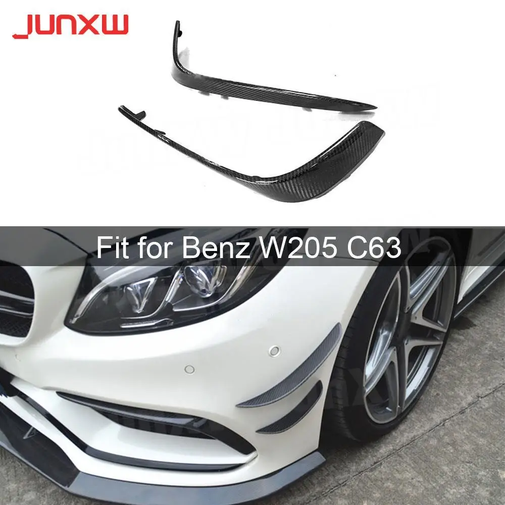 

For C Class Carbon Fiber Front Bumper Foglamp Eyelids Cover Trim for Mercedes Benz W205 C63 AMG C205 C260 C300 Sedan Coupe 15-17