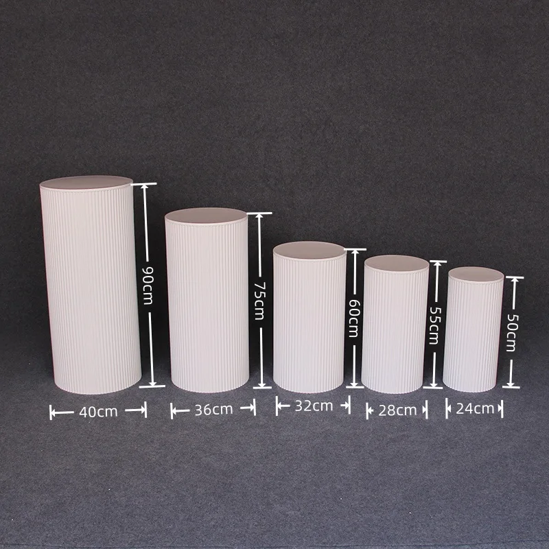 Table Dessert Stand Party Metal Round Column Flower Cylinder Plinths White Round Cakes Stand Display for Wedding Decoration