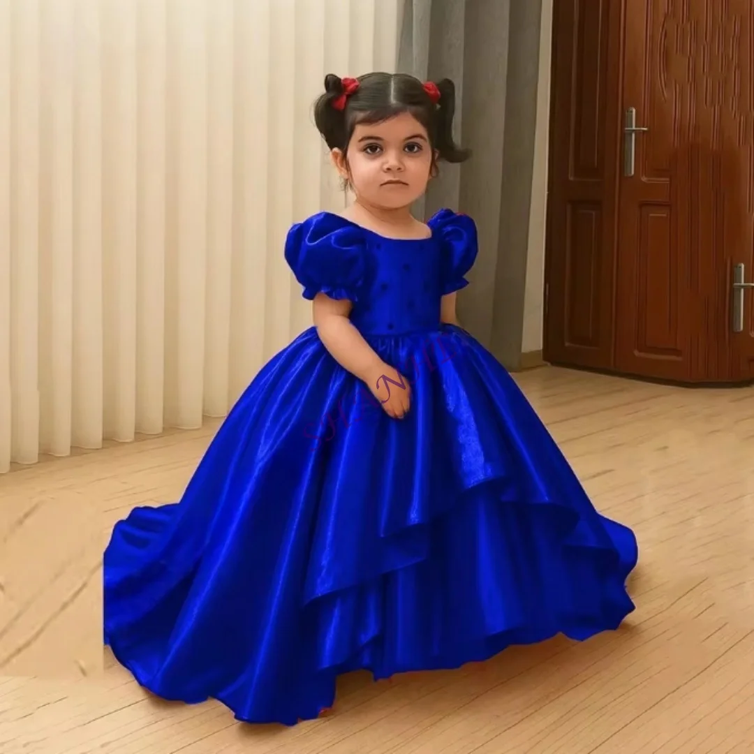 royal-blue-satin-birthday-dress-for-girls-puffy-short-sleeves-elegant-beauty-pageant-host-wedding-event-dress-customizable