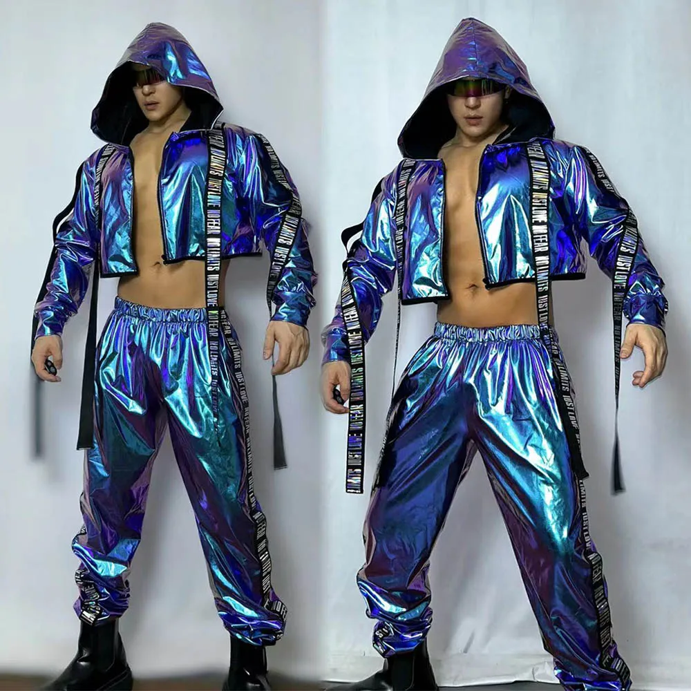 

Man Nightclub Hip Hop Dance Clothes Sexy Pole Dance Costume Bar Dj Ds Gogo Dancer Outfit Male Hoodie Pants Jazz Dancewear