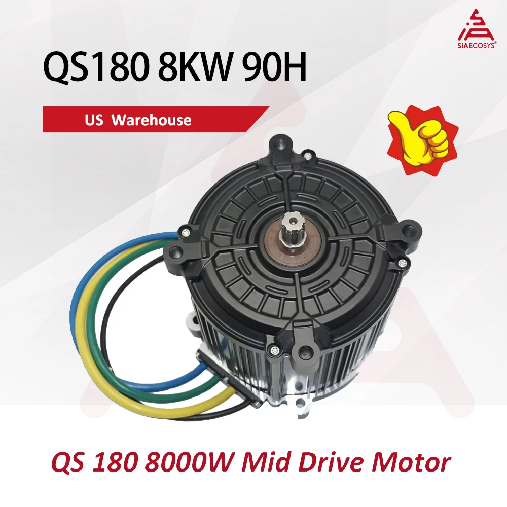 US Warehouse QSMotor 8KW QS180 90H Mid Drive Electric Motorcycle Offroad Dirt Bike 72V 96V 130KPH High Speed Motor