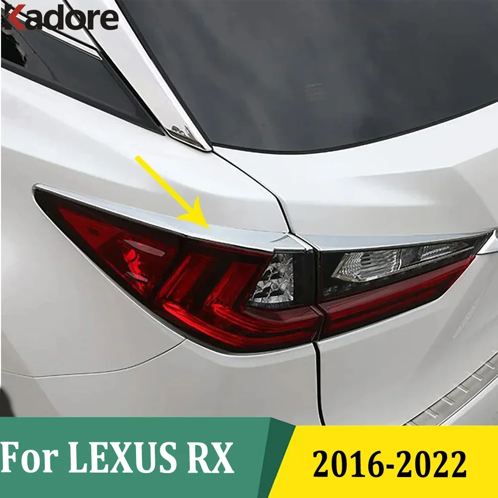 

For LEXUS RX 2016-2019 2020 2021 2022 Chrome Taillight Strip Rear Tail Light Eyebrow Cover Trim Exterior Accessories