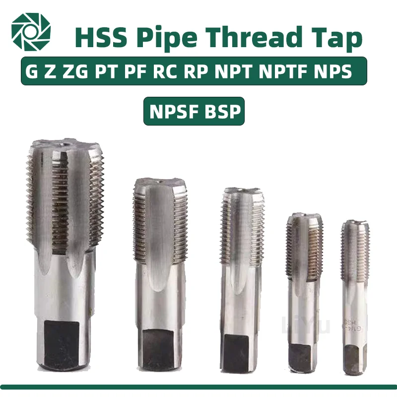 HSS Pipe Tap 1/16 1/8 1/4 3/8 1/2 3/4  1.1/4 1.1/2 1inch 2inch Metric Screw Tap Thread Tools G ZG Z RP RC NPT PT BSP NPSF NPTF