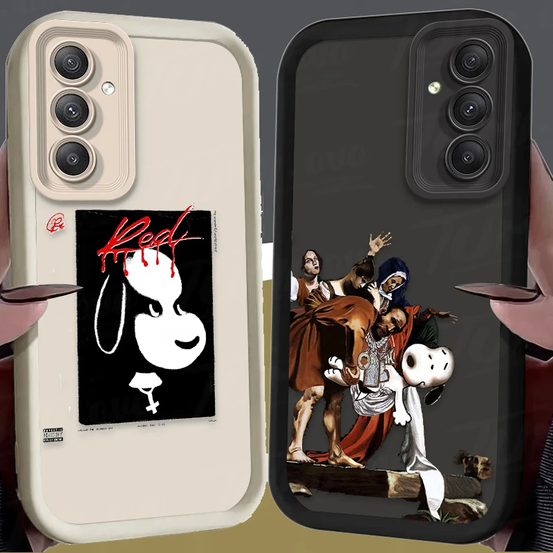 Cartoon S-Snoopys Soft TPU Case for Samsung Galaxy A35 A55 A15 A25 A16 A06 A05 A05S A24 A13 A23 A12 A22 A32 A52 A71 A51 4G Cover