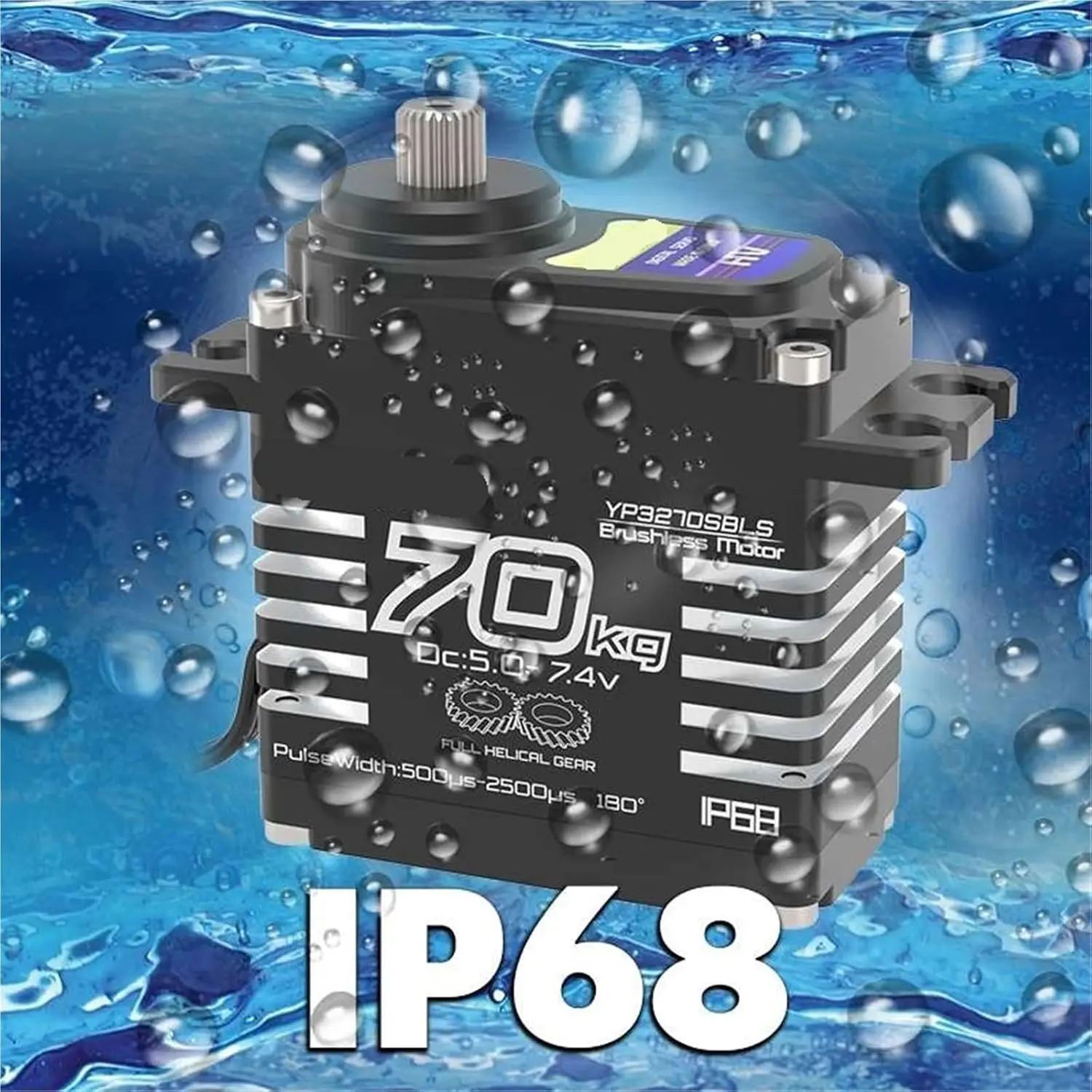 70kg Brushless Servo Waterproof IP68 Servo Large Torque Magnetic Induct 8.4v Steel Helical Gear Remote Cars Accessories1/8 1/10