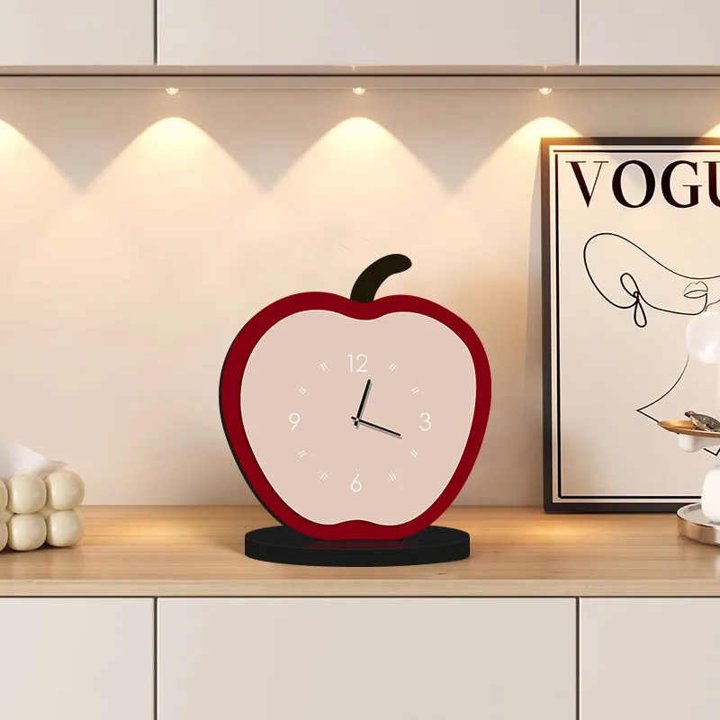 

Creative Fruit Design Clock Modern Living Room TV Cabinet Desk Decorative Clock Ornaments Home Decor Funny Gifts Accessories