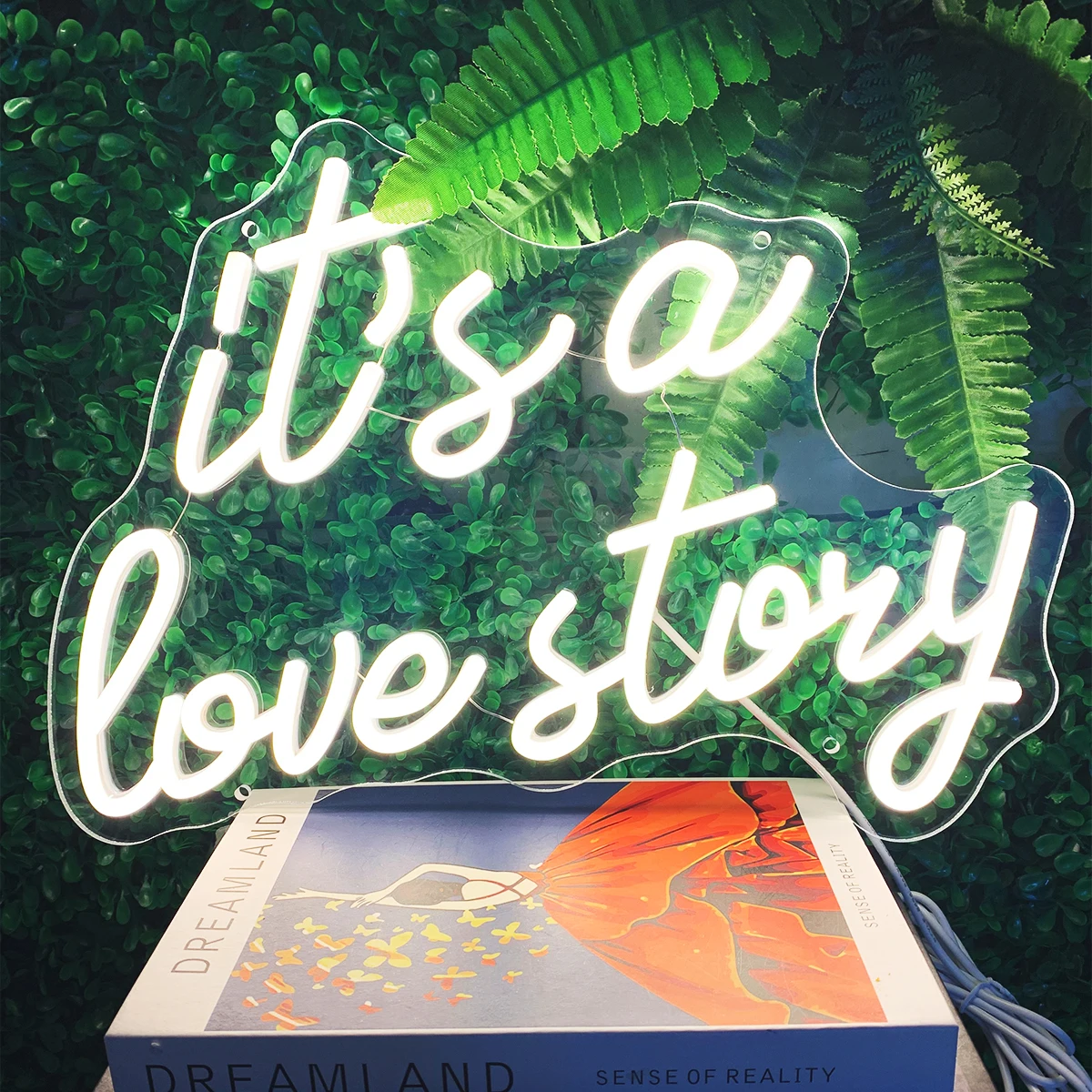 it's a Love Story LED Neon sign USB Lamp applies neon light to the wedding scene dating expression couples room decoration