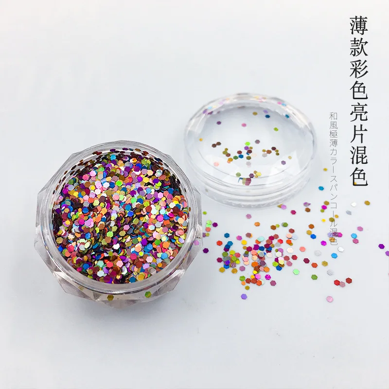 小型混合色ミニカラー六角ネイルグリッター点滅ネイルアクセサリー装飾
