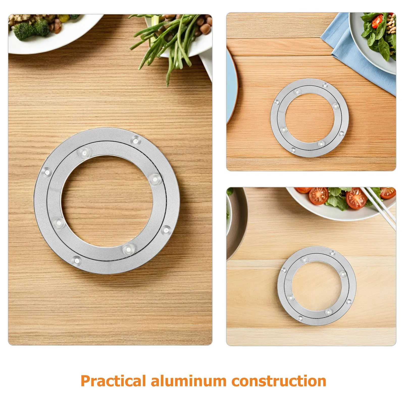 2 Pcs Turntable Aluminum Swivel Base Heavy Duty Bearing Compact Plate Lazy Susan Rotating Alloy