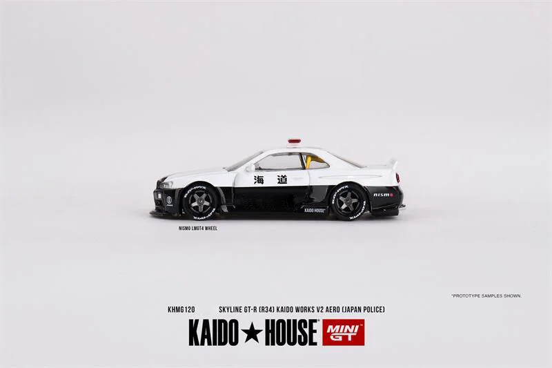 Kaido House x MINI ight1: 64 Skyline GT-R R34 Kaido nous-mêmes (V2 Aero) Police Diecast Model Car