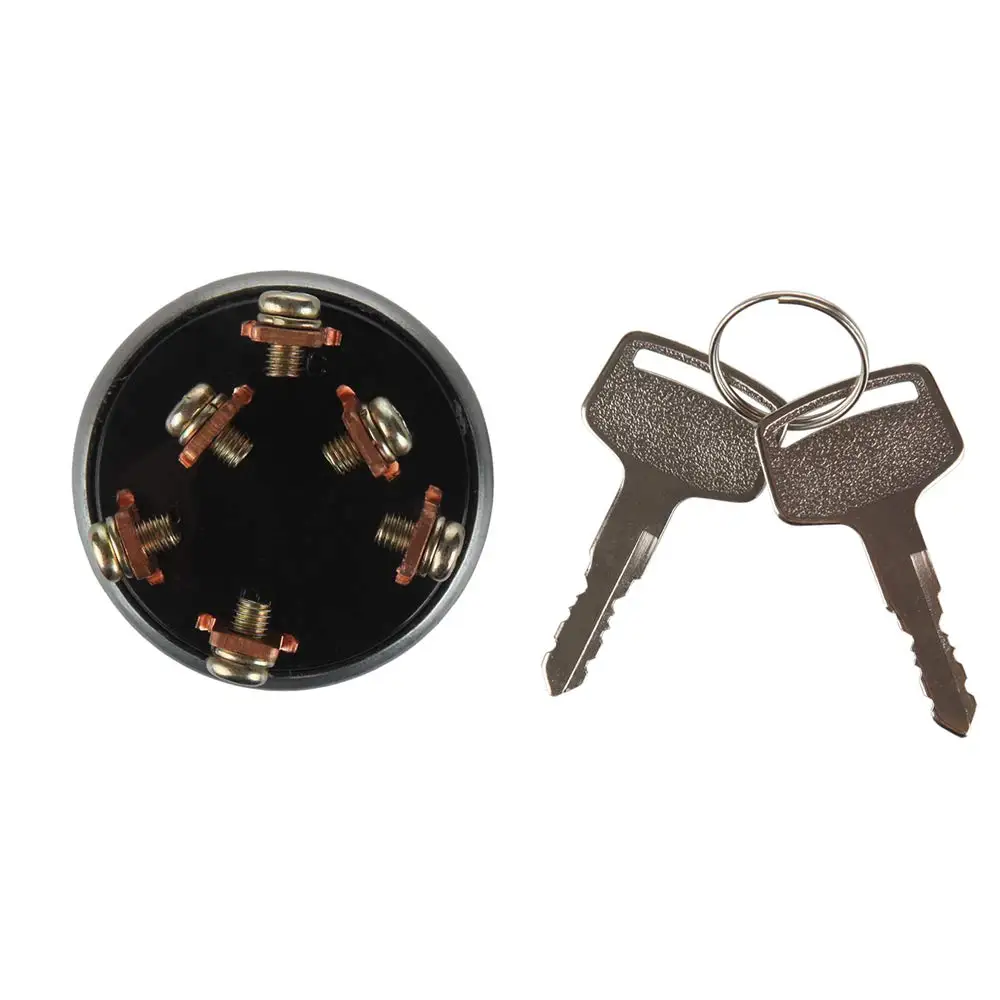Universal Ignition Switch with 4-Position 6-Terminal lgnition Switch Suit Harvester Tractor, Trailer, Agricultura