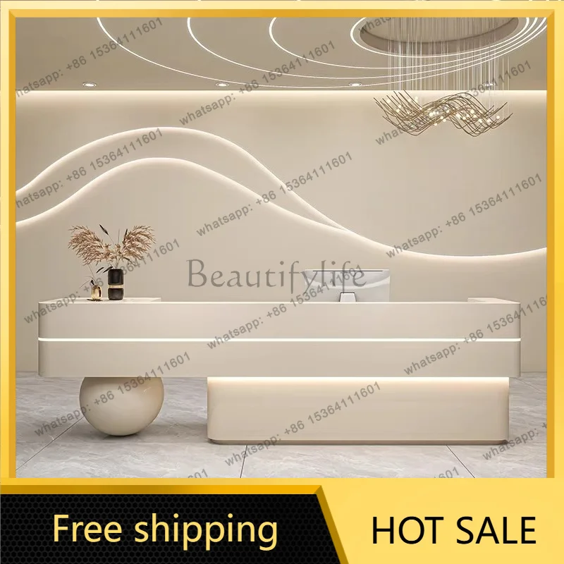 XX.Minimalist Aesthetic Reception Desks Unique Modern Executive Beauty Reception Desks Luxury Design Escritorio Trendy Furniture