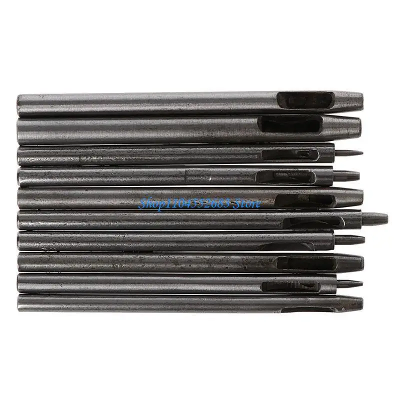 Y6GD 10 قطع من أدوات الحفر المجوفة ذات الحزام المصنوع يدويًا من الجلد