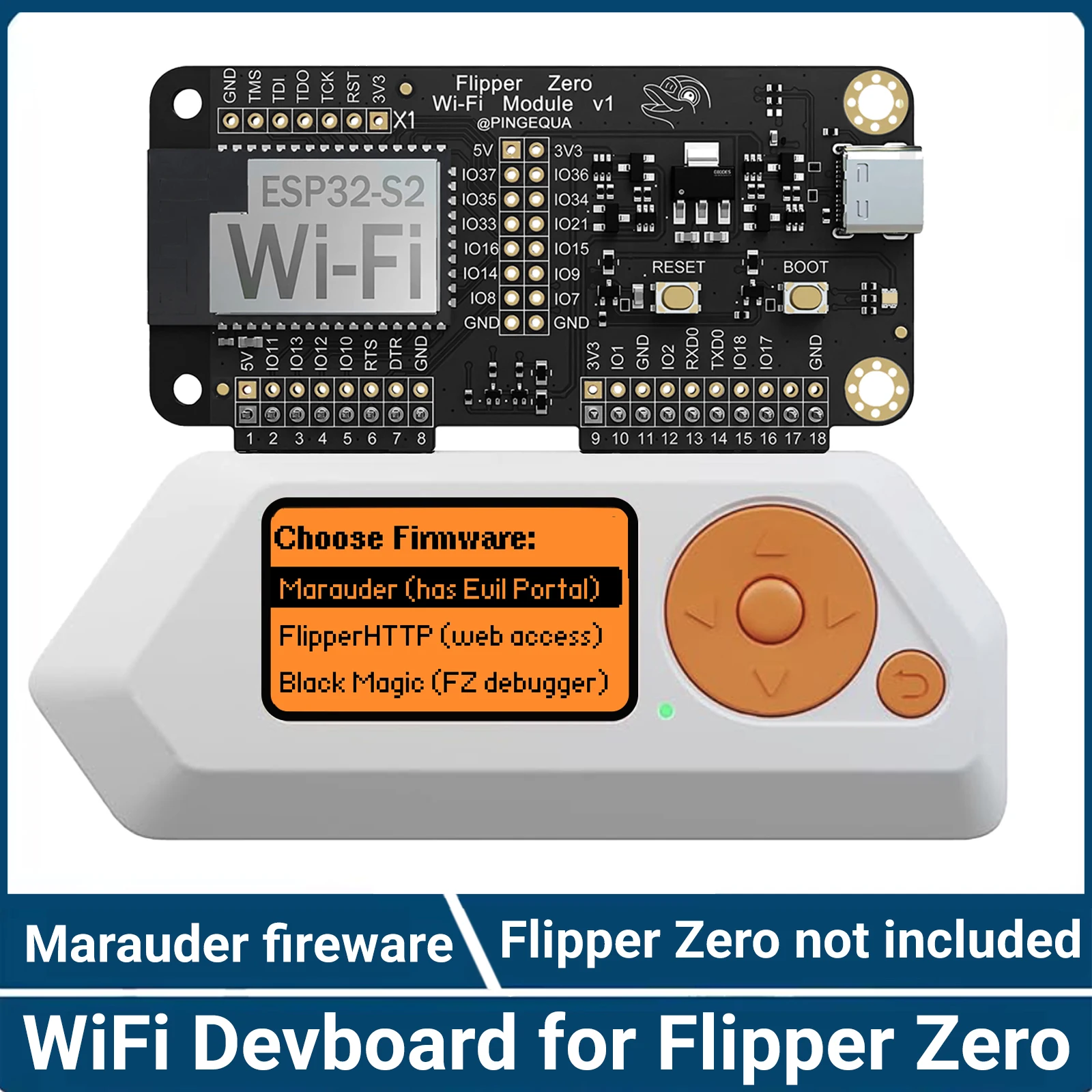 

Flipper Zero WiFi Devboard ESP32 Expansion Board, Pre-Installed Marauder, Wireless Network Tool, Ship from USA