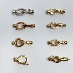 Sinya Fine Jewelry DIY Accessories Pure Real 18k Gold Chainlink Clasp Pearl Necklace Connector Stamp Au750 High Quality On Sale