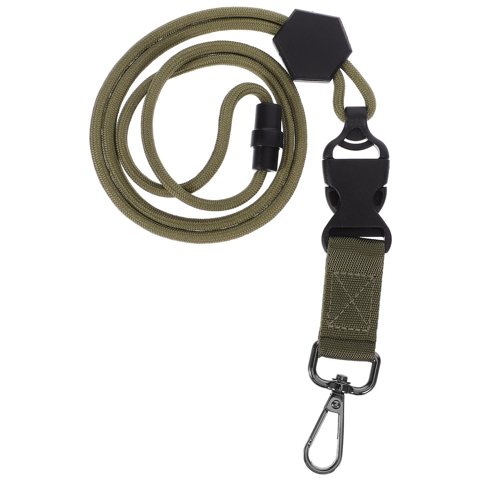 

Metal Hook Badge Lanyard Olive Green Heavy Heavy Duty Id Badge Holder Duty ID Holder Neck Ropes Climbing Gear Portable