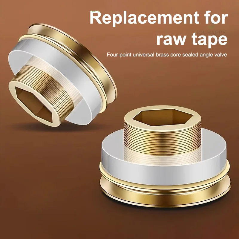 Wall Mounted Brass Core Sealed Angle Valve Four-point Universal Leak-proof Sealing Rings Gaskets Pipe Hose Faucet Accessories