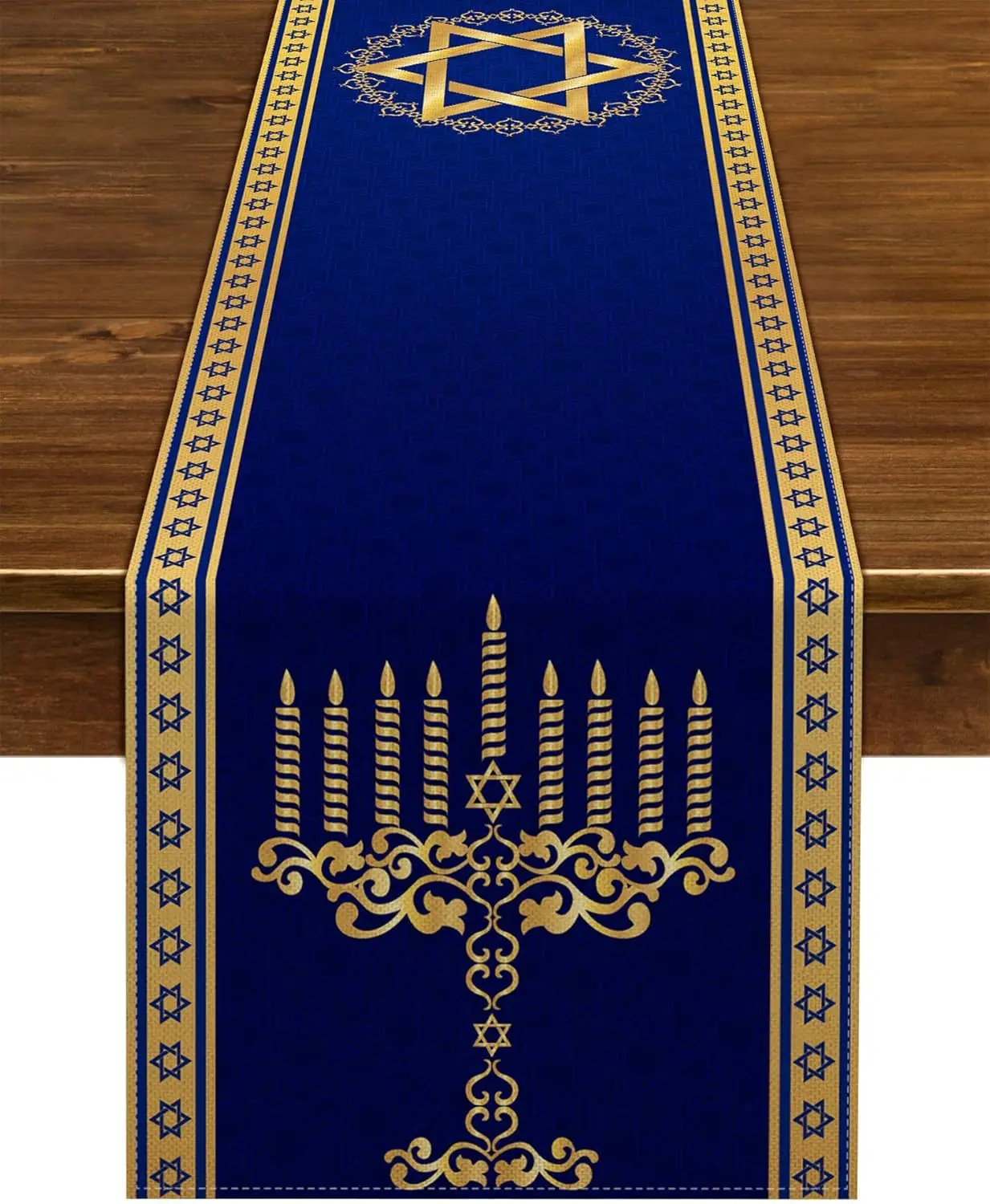 

Льняная настольная дорожка hanukka Menorah s, комод, шарф, Ханука, Звезда Давида, настольная дорожка, еврейский фестиваль, искусственный декор для кухонного стола