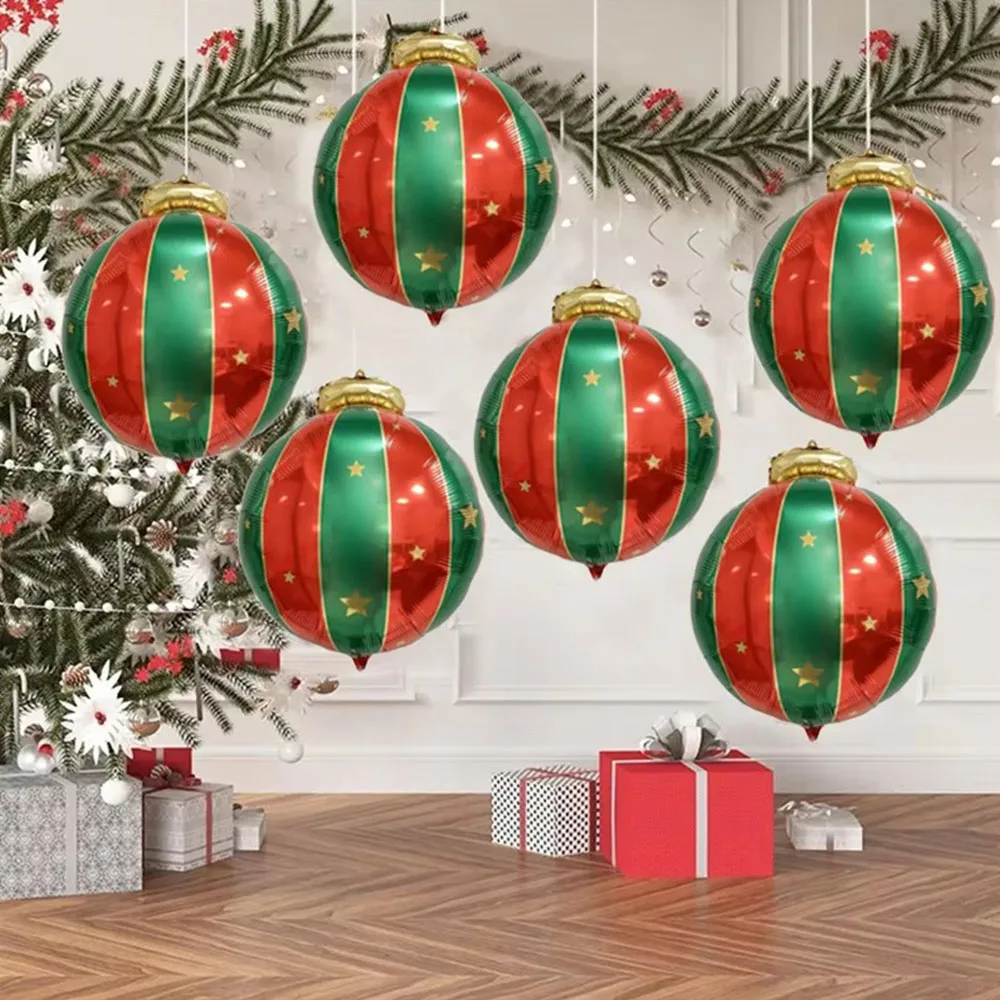 

10PCS/PACK 27IN Large Christmas Theme Hanging Ball Party Decorations Aluminum Film Balloons