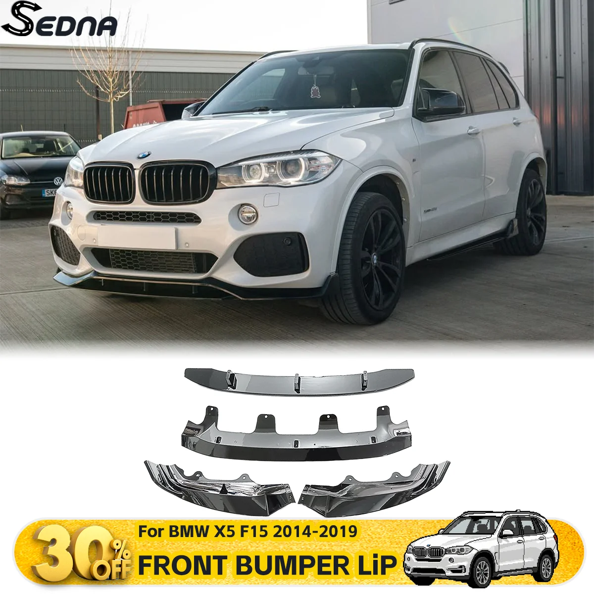 

Лопата для переднего бампера для BMW X5 F15 2014-2019 M Sport Splitter, автозапчасти, комплекты кузова, аксессуары для тюнинговой защиты автомобиля