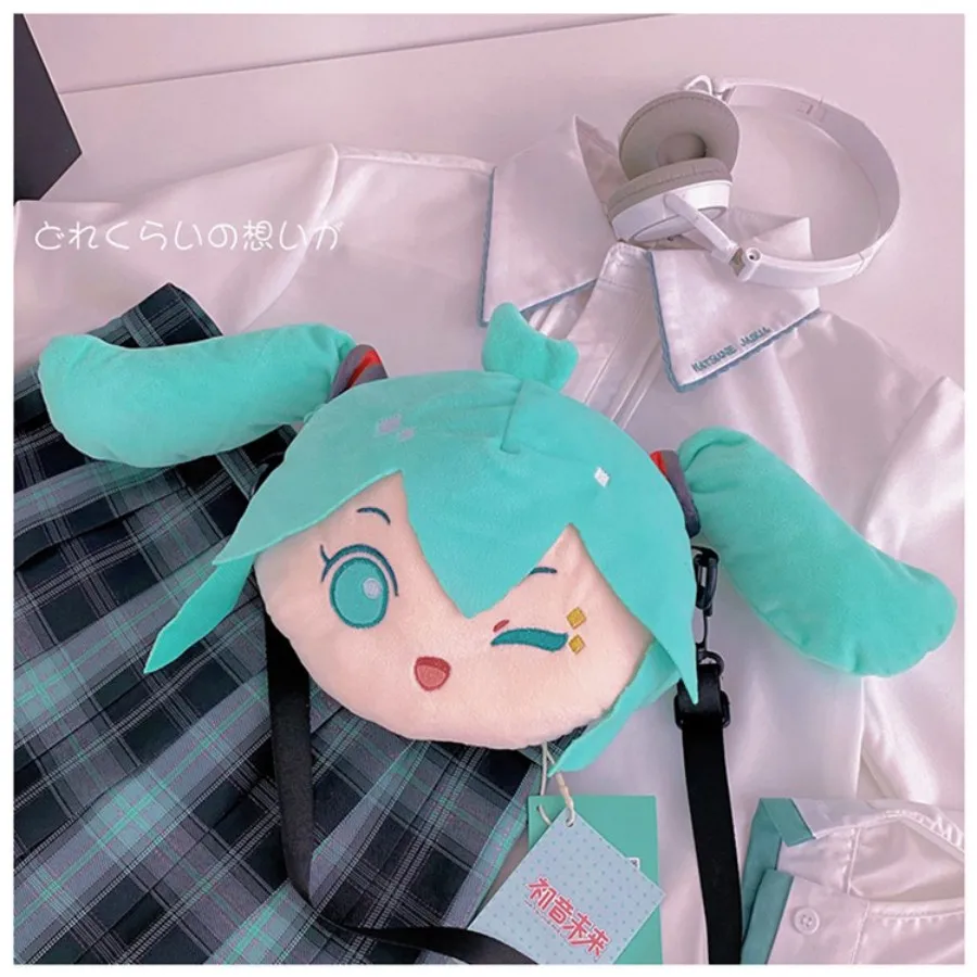 Hatsune Miku Shoulder Bag New Backpack Cute Anime Girl Plush Cartoon Kawaii Knapsack Student Bag Packet Gifts Toys view 3