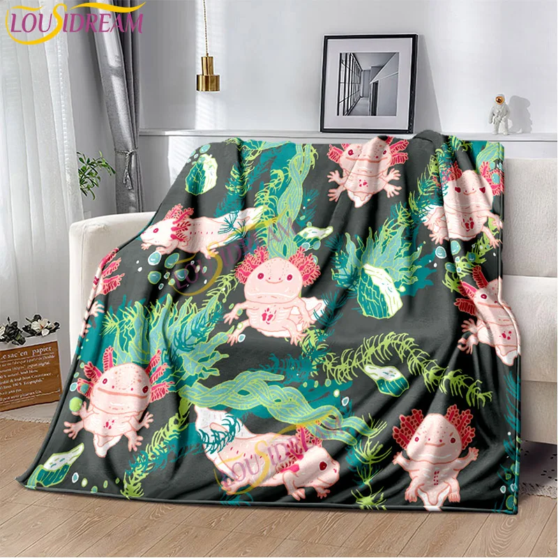 Cartoon animal Ajolote Soft Plush bedding Living Room Sofa Bedroom Bed Blankets Picnic Printed Cute Axolotl Gift Blanket
